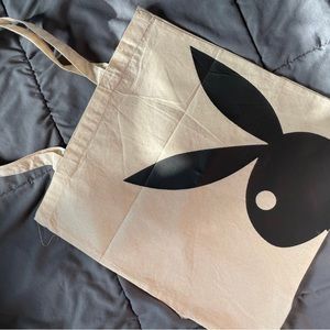 Trendy Beige Playboy Tote Bag